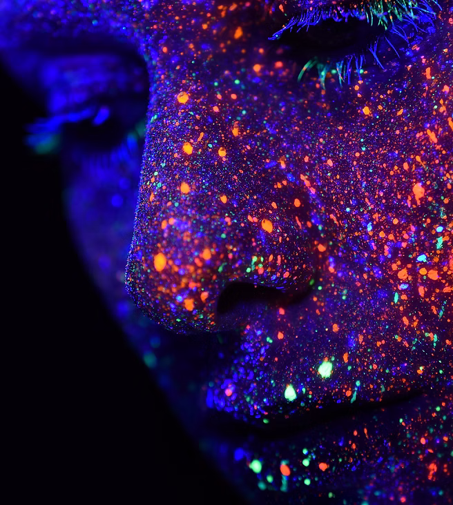 Neon Painted Face